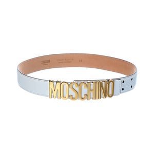Moschino Leather Belt, White